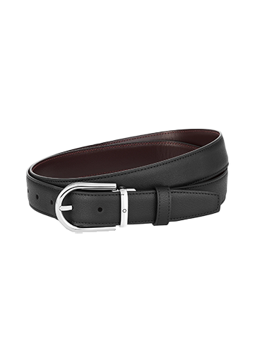 Montblanc Horseshoe buckle black/burgundy 30 mm reversible leather belt