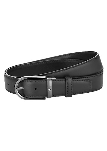 Montblanc Horseshoe buckle black 35 mm leather belt
