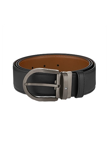 Montblanc Horseshoe buckle black/brown 40 mm reversible leather belt
