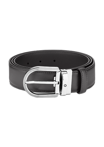 Montblanc kaiš Horseshoe buckle grey 35 mm leather 129437