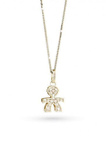 Le Bebe 18K YELLOW GOLD PENDANT LEBEBE WITH BOY AND DIAMONDS - LBB021