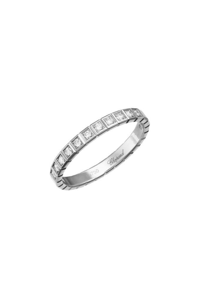 Chopard PRSTEN Ice Cube 18ct White Gold & Diamond Ring 827702-1261